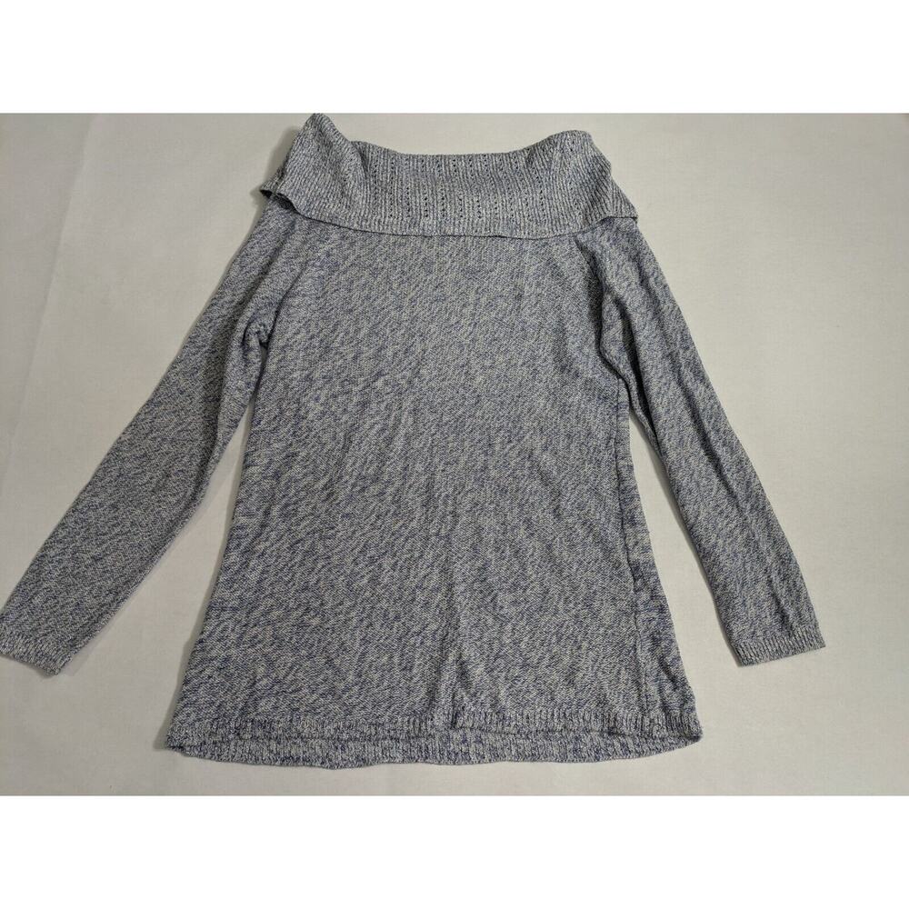 WHBM‎ Sweater Women's Medium Gray Off Shoulder Long Sleeves Pullover - Picture 5 of 7